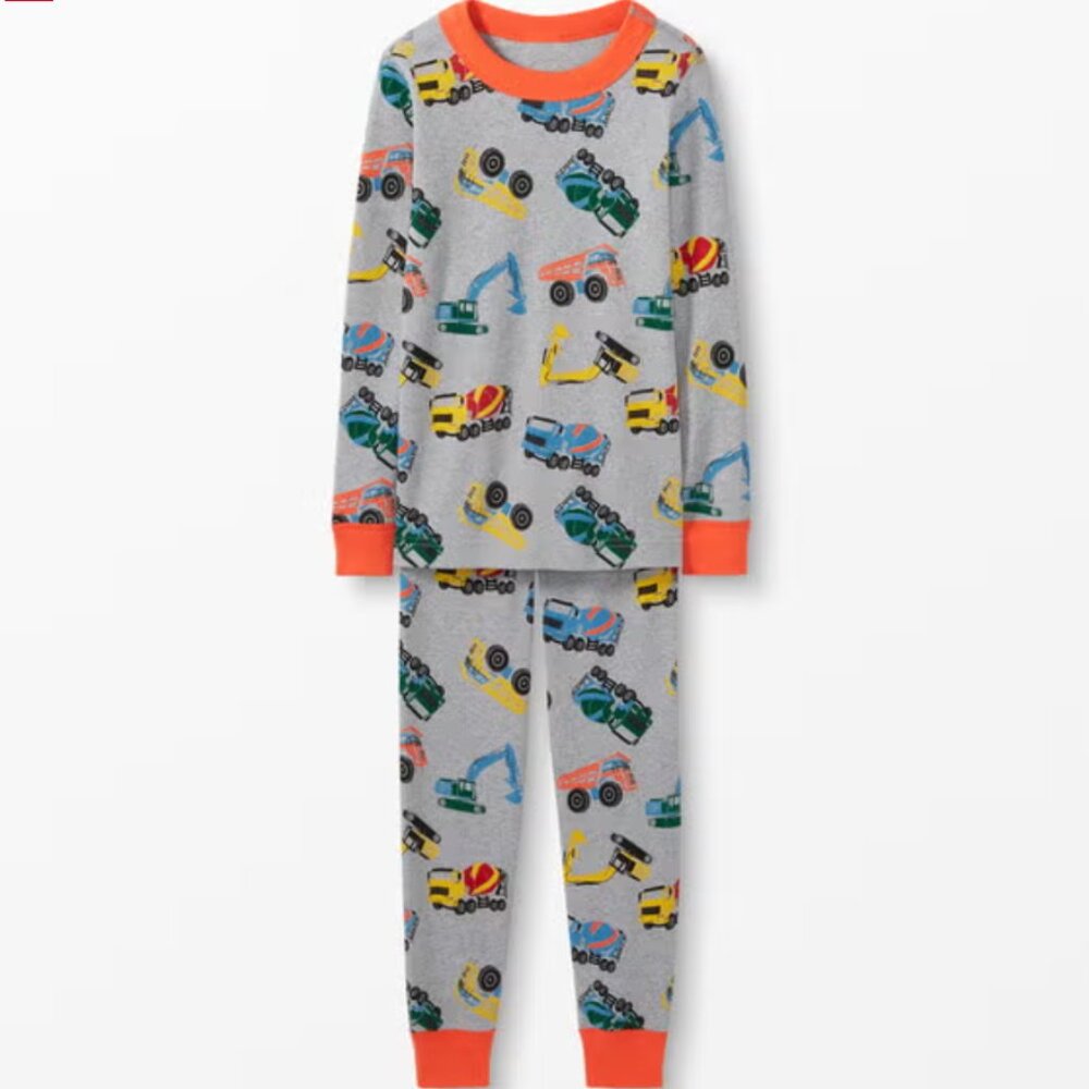 Hanna Andersson Long John Pajamas In Organic Cotton Construction Crew design 3T
